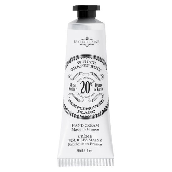 Picture of La Chatelaine 20% Shea Butter Hand Cream Travel Size, Organic Argan Oil, Moisturizing, Nourishing, Repairing, Extra-Rich Hand Lotion, Made in France, Paraben Free, 1 oz / 30ml (White Grapefruit)
