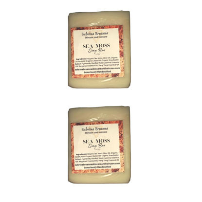 Picture of Sea Moss Soap 2 bars| Handmade| For All Skin Types Acne, Eczema, Psoriasis | Shea Butter, All Natural, Body and Face, Dr. Sebi Inspired, Vegan, Gluten Free, Men & Women, Moisturizing, Essential Oils