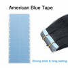 Picture of SUYYA 120 Pieces Hair Extension Tape Tabs Double Sided Extension Tapes for Replacement 4cm x0.8cm (Blue 120 Pieces)
