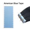 Picture of SUYYA 180 Pieces Hair Extension Tape Tabs Double Sided Extension Tapes for Replacement 4cm x0.8cm (Blue 180 Pieces)