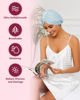 Picture of HFRHTGY Adjustable Silk Satin Hair Bonnet for Sleeping, Double Layer Hair Wrap Sleep Cap Turban for Women Men, Curly Straight Long Large Braid Unisex (Aqua Blue 81)