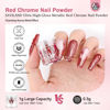 Picture of Saviland Red Chrome Nail Powder - 1g Mirror Effect Chrome Powder for Gel Nails, Metallic Red Nail Art Chrome Powder Manicure Decoration Nail Pigment Glitter Dust for Nail Art Gel Polish Home DIY