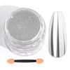 Picture of Saviland Silver Chrome Nail Powder - 1g Metallic Mirror Effect Chrome Powder for Gel Nails, Manicure Nail Art Pigment Silver Chrome Powder Nail Decoration Glitter Dust for Nail Art Gel Polish Home DIY