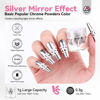 Picture of Saviland Silver Chrome Nail Powder - 1g Metallic Mirror Effect Chrome Powder for Gel Nails, Manicure Nail Art Pigment Silver Chrome Powder Nail Decoration Glitter Dust for Nail Art Gel Polish Home DIY
