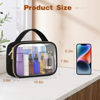 Picture of Wedama Clear Toiletry Bag, 2 Pack Clear Makeup Bags with Handles, Large Travel Bags PVC Clear Cosmetic Bags for Women and Men, Carry on Airport Airline Compliant Bag, Black
