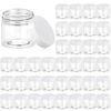 Picture of 36 Pack 6 OZ Plastic Jars Round Clear Cosmetic Container Jars with White Lids, Eternal Moment Plastic Slime Jars for Lotion, Cream, Ointments, Makeup, Eye shadow, Rhinestone, Samples, Travel Storage