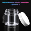 Picture of 36 Pack 6 OZ Plastic Jars Round Clear Cosmetic Container Jars with White Lids, Eternal Moment Plastic Slime Jars for Lotion, Cream, Ointments, Makeup, Eye shadow, Rhinestone, Samples, Travel Storage