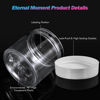 Picture of 36 Pack 6 OZ Plastic Jars Round Clear Cosmetic Container Jars with White Lids, Eternal Moment Plastic Slime Jars for Lotion, Cream, Ointments, Makeup, Eye shadow, Rhinestone, Samples, Travel Storage
