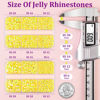 Picture of Resin Jelly Rhinestones for Crafting with B7000 Jewelry Glue, 2 Boxes Lemon Yellow AB Flatback Crystals with 2Pcs 10ml Glue, Bedazzling Non Hotfix Gems for DIY Tumblers Clothing Shoes Manicure
