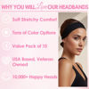 Picture of Styla Hair Headbands for Women Stretch Fashion Headbands 10 Pack Non-Slip Head Wraps Great for Spa, Sports, Yoga, Pilates, Running, Gym Headband, Workouts - Dark
