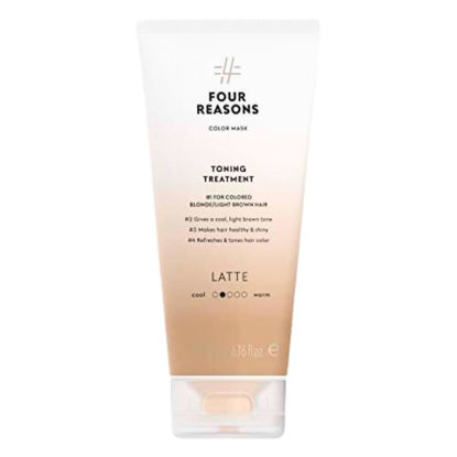 Picture of FOUR REASONS Color Mask - Latte - (27 Colors) Toning Treatment, Color Depositing Conditioner, Tone & Enhance Color-Treated Hair - Semi Permanent Hair Dye, Vegan and Cruelty-Free, 6.76 fl oz