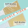Picture of Shower Brush with Soft and Stiff Bristles,20.5" Extra Long Handle Dual-Sided Back Scrubber Bath Brush Body Exfoliator for Wet or Dry Brushing (Grey)(Super Long Handle)