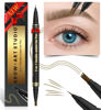 Picture of iMethod Microblading Eyebrow Pencil - Brow Pencil 2-in-1 Dual-Ended Eyebrow Pen with 3-Prong Micro-Fork-Tip Applicator and Precise Brush-Tip Create Natural-Looking Brows, Stay on All Day, Light Brown