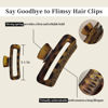 Picture of Nalodu 5 Inch Hair Claw Clips Extra Large Square No Slip Big Matte & Glossy XL Rectangle Clip for Thick Curly Long Hair Women, 4 Pack