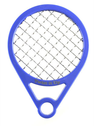 Picture of Twist It Up Comb (Imperial Blue) - Alternative to Hair Sponges for Black Men's Curls, Tennis Racket Style Hair Twisting Comb
