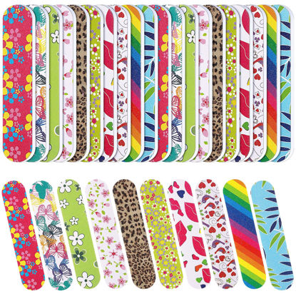 Picture of Sumind 100 Pack Nail Files Double Sided Emery Boards Manicure Tools (3.54 x 0.79 x 0.16 Inch)
