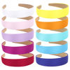 Picture of Wecoe Hairband, 10 Pack Satin Headbands Women 1.3 Inch Wide White Blue Pink Purple Red Orange Yellow Green, Non Slip Fashion Hair Bands Diy Holiday Costume Hair Accessories Women Girls