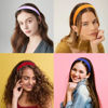 Picture of Wecoe Hairband, 10 Pack Satin Headbands Women 1.3 Inch Wide White Blue Pink Purple Red Orange Yellow Green, Non Slip Fashion Hair Bands Diy Holiday Costume Hair Accessories Women Girls
