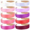 Picture of Wecoe 10pcs Satin Hairband, 1.3 Inch Wide Headbands for Women and Girls, Non Slip Fashion Hair Accessories, Diy Holiday Hair Accessories, Red White Pink Purple, 10 Count