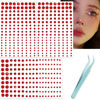 Picture of NOOEPC Red Face Gems Hair Gems, Self-Adhesive Face Jewels Eye Jewels Rhinestones 3/4/5/6 mm DIY Face Gems Stick on, Christmas Makeup Rhinestones Gems Rave Accessories for Face Eyes