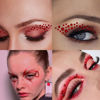 Picture of NOOEPC Red Face Gems Hair Gems, Self-Adhesive Face Jewels Eye Jewels Rhinestones 3/4/5/6 mm DIY Face Gems Stick on, Christmas Makeup Rhinestones Gems Rave Accessories for Face Eyes