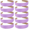 Picture of Wecoe Hairband, 10 Pack Light Purple Satin Headbands 1.3 Inch Wide, Non Slip Fashion Hair Bands for Women and Girls, DIY Holiday Hair Accessories, Diademas Coreanas Para Mujer