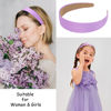 Picture of Wecoe Hairband, 10 Pack Light Purple Satin Headbands 1.3 Inch Wide, Non Slip Fashion Hair Bands for Women and Girls, DIY Holiday Hair Accessories, Diademas Coreanas Para Mujer