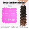 Picture of 7 Packs GoGo Curl Crochet Hair 14 Inch Short Curly Crochet Hair for Women Beach Curl Water Wave Deep Twist Crochet Braids Synthetic Braiding Hair Extensions (14 Inch, T1B/30)
