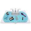 Picture of Sink Topper Foldable Sink Cover - Silicone Beauty Makeup Brush Cleaning Mat - Hot Tools Organizer - Bathroom Must Have Accessory for Extra Space & Storage Saver - Traveling - Large, Pacific Blue