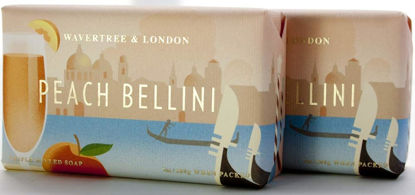 Picture of Wavertree & London Peach Bellini Scented Natural Soap (2 Bars), 7oz Moisturizing French Triple Milled Soap Bars enriched with shea butter - Pure Plant Oil Bath & Body Soap for All Skin Types