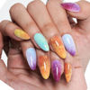 Picture of GLAMERMAID Press on Nails Medium Almond, Spring Summer Colorful Ombre French Tip Glue on Gel Nails, 24Pcs Short Stiletto Acrylic False Nail Kits UV Finish Full Cover Stick on Nails for Women Girl