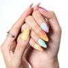 Picture of GLAMERMAID Press on Nails Medium Almond, Spring Summer Colorful Ombre French Tip Glue on Gel Nails, 24Pcs Short Stiletto Acrylic False Nail Kits UV Finish Full Cover Stick on Nails for Women Girl