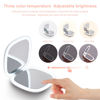 Picture of Compact LED Magnifying Travel Makeup-Mirror - 4 inches 1X/10X Magnification Small Hand Pocket Dimmable Double Sided USB Rechargeable Touch Screen, Portable Tabletop Cosmetic (White)