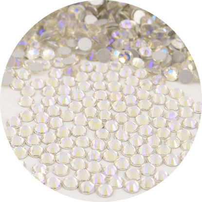 Picture of NCB Nancybeads 1500pcs Flatback Round Glass Nail Art Rhinestones Crystal for DIY Making Accessories Shoes, Clothes, Face Art, Bags, Manicure (Paradise Shine, SS16 1500pcs)