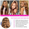 Picture of Aicrelery 4/27 Highlight 13x6 Lace Front Wigs Human Hair 13x6 Honey Blonde HD Lace Front Wig Pre Plucked with Baby Hair 180% Density Highlight Ombre Body Wave Lace Frontal Wig for Women 18 Inch