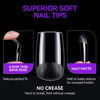 Picture of Gelike ec Short Square Nail Tips: 240PCS Soft Gel Tips for Nail Extensions Square Shaped Full Cover Gel X Nail Tips Pre Etched - PMMA Resin Clear False Nails Press on Nails 10 Sizes, SHORT SQUARE