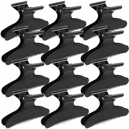 Picture of Ondder Black Butterfly Hair Clips for Styling, Cutting, Coloring - Pro Salon Clamps and Claws Hair Accessories