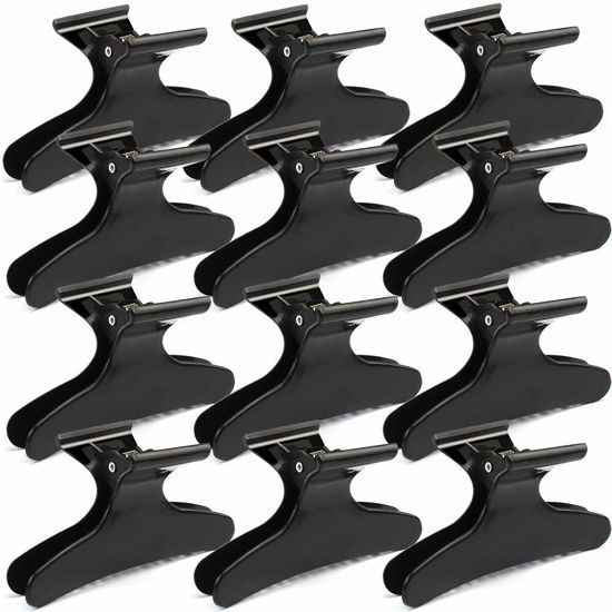 Picture of Ondder Black Butterfly Hair Clips for Styling, Cutting, Coloring - Pro Salon Clamps and Claws Hair Accessories