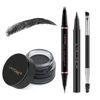 Picture of Eyebrow Pencil Makeup Kit, with Waterproof 2-IN-1 Microblading Eyebrow Pen, Eyebrow Pomade, Eyeliner and Dual-ended Eyebrow Brush, Brow Pencil Kit for Natural Eyebrows - Black