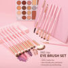 Picture of Docolor Eye Makeup Brushes 15Pcs Eyeshadow Brush Set with Soft Synthetic Hairs Professional Eye Shadow Blending Concealer Eyebrow Eyelash Eye Liners Premium Eye Make Up Brushes Set (Pink)