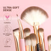 Picture of Docolor Eye Makeup Brushes 15Pcs Eyeshadow Brush Set with Soft Synthetic Hairs Professional Eye Shadow Blending Concealer Eyebrow Eyelash Eye Liners Premium Eye Make Up Brushes Set (Pink)