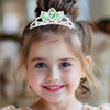 Picture of Kilshye Princess Silver Tiara and Crown Pink Crystal Tiaras Pageant Crowns Rhinestone Birthday Headdress for Women (Green)