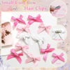Picture of SAWINDA 30PCS Pink Mini Hair Bows Small Bowknot Ribbon Barrettes Cute White Bow Clips for Girls Teens Metal Alligator Clips Kawaii Hair Clips Accessories for Thick Thin Hair