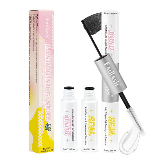 Picture of FADLASH Lash Bond and Seal Waterproof 12ml Cluster Lash Glue for Eyelash Clusters Strong Hold Eyelash Glue DIY Lash Extension Glue Long Lasting Individual Lash Glue