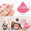 Picture of CUPID CARE 6 Pcs Triangle Powder Puff with 2 Travel Cases, Setting Powder Puffs for Face Powder and Foundation, Velour Makeup Puff for Loose Powder Body Powder, Skin-Friendly, Beauty Makeup Tools-Red
