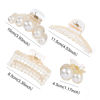 Picture of Mehayi 4 PCS Large Pearl Hair Claw Clips for Women Girls, Hair Barrette Clamps for Thick Thin Hair, Fashion Hair Accessories Headwear Styling Tools for Party Wedding