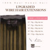 Picture of GOO GOO Wire Hair Extensions Human Hair, 2/6/2 Dark Brown with Chestnut Brown Balayage 18inch 125g, Invisible Wire Hair Extensions with Transparent, Seamless Fish Line Hairpiece
