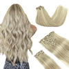 Picture of DOORES Clip in Hair Extensions Real Human Hair, Ash Blonde Highlighted Platinum Blonde 150g 9pcs 18 Inch, Hair Extensions Real Human Hair Clip ins Extensions Human Hair Natural Straight Thick
