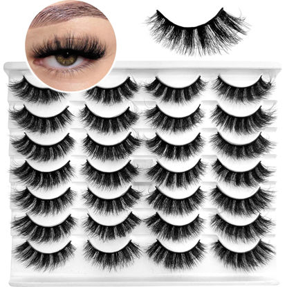 Picture of Yasnai Lashes Fluffy Thick False Eyelashes Faux Mink Lashes Fake lashes 14 Pairs Pack 9D Wispy Cat Eye Lashes