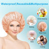 Picture of AmazerBath 4-Pack Shower Caps for Women, Double Waterproof Layers Bathing Shower Hat Hair Protection EVA Shower Caps Reusable, Medium Size